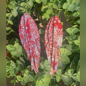 Genuine leather triple layer earrings with stainless steel hooks